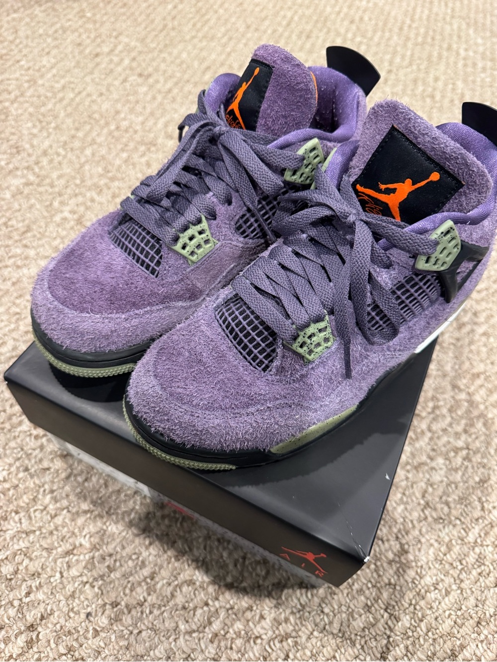 Women’s Air Jordan 4 RETRO “Canyon Purple”Suede Sneakers